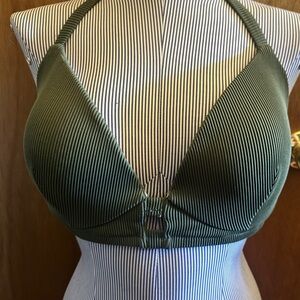 Shade & Shore  Bikini Top Army Green NWOT 36DD